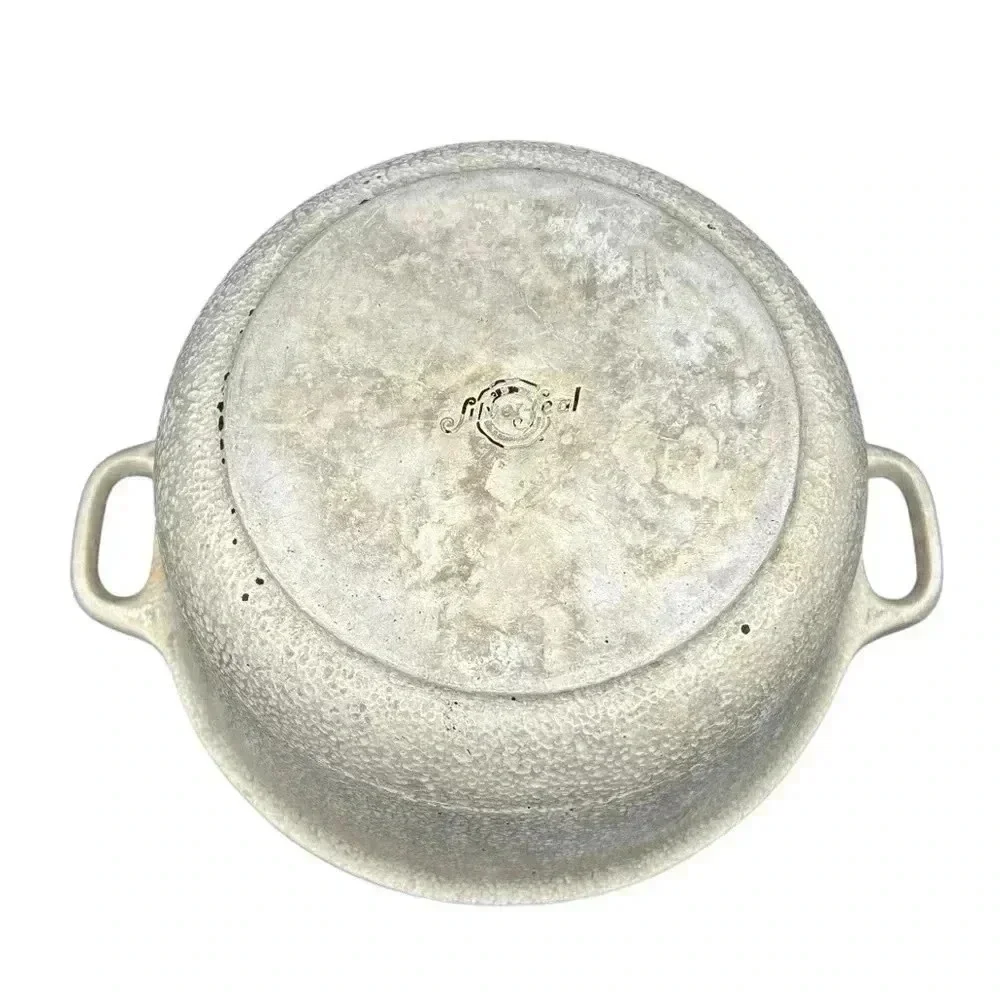 Vintage 1950s Century Silver Seal Hammered Aluminum Dutch Oven Roaster MCM